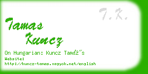 tamas kuncz business card